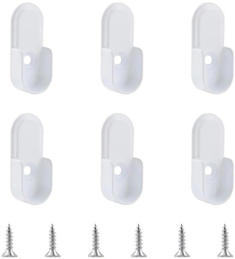 Support tringle ovale en zinc blanc haute résistance - Pack de 6 unités