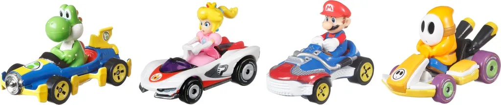 Hot Wheels Mario Kart pour Circuit - Lot de 4 Voitures pour Enfant