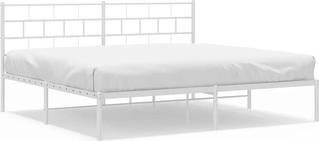 vidaXL Detská posteľ s čelom kovová biela 183x213 cm Obrázok produktu 