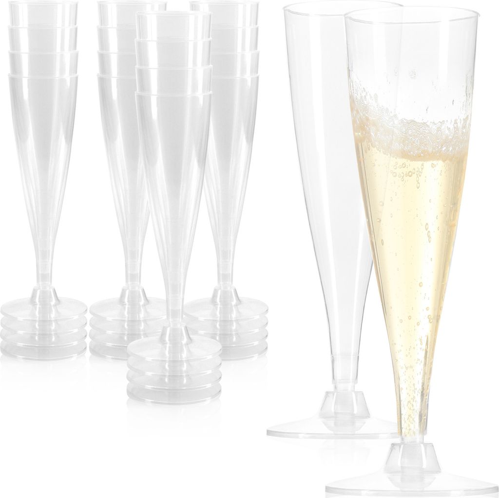 com-four® 16x Mehrweg Sektglas - transparente, stapelbare Produktbild 