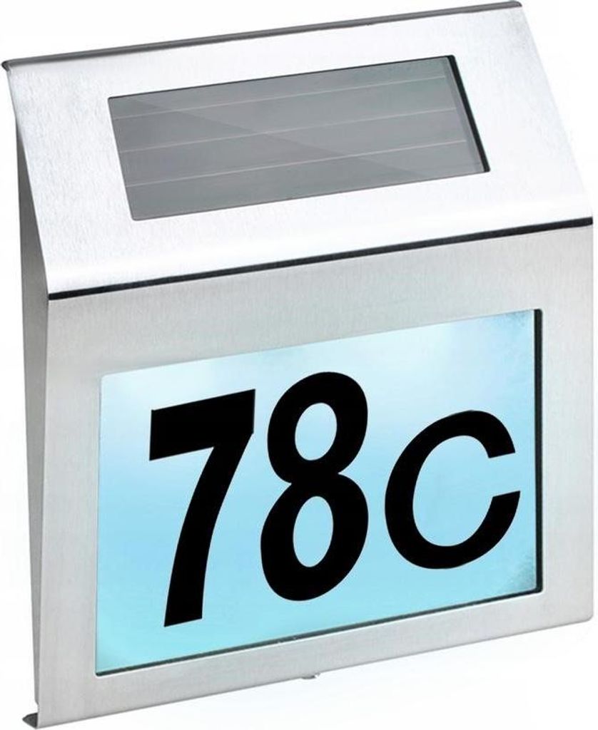Numero Civico Esterno Inossidabile Solare Numero Civico Illuminazione Solar Lamp Con 2 LED IP65 Impermeabile, Interruttore Crepuscolare, Con Numeri - Foto 7