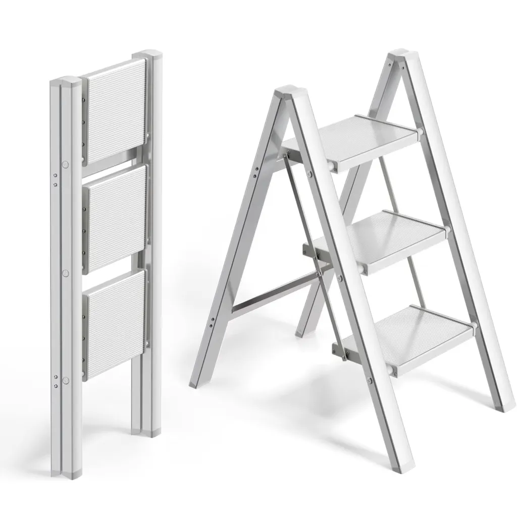 Escalier de ménage portable à 3 marches en alu pour maison et travaux