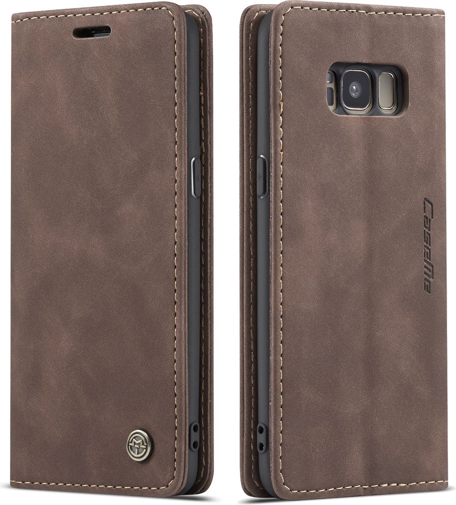 Galaxy S8 Plus Hülle, LaimTop Retro Kunstledertasche TPU Innere, Kartenfächer, Magnetverschluss, Klapphülle mit Standfunktion Schutzhülle für ...