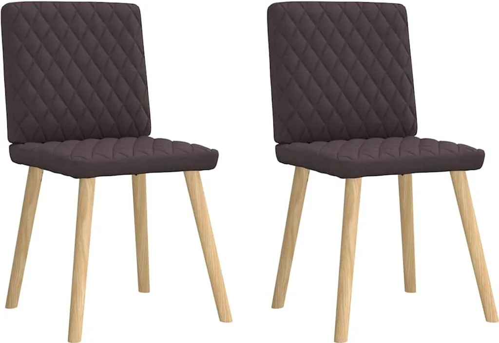 Sedie da Pranzo 2 Pezzi in Tessuto Marrone Scuro - Set Elegante