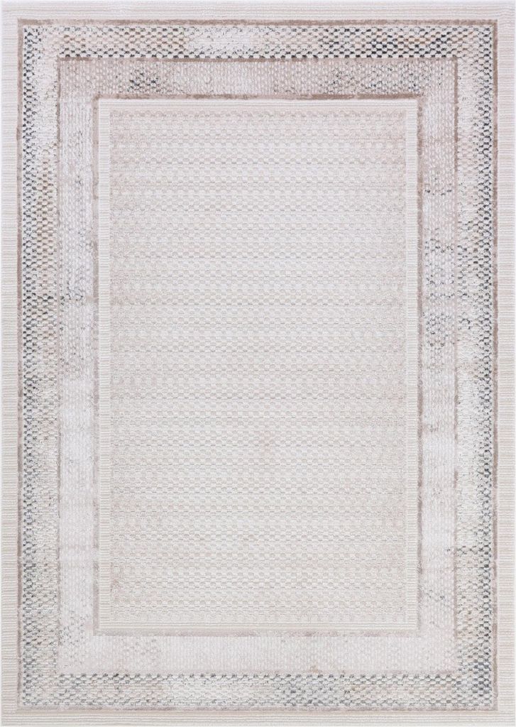 Kurzflor Vintage Teppich - Mazovia Beige Teppich für Wohnzimmer, Schlafzimmer gut für Fußbodenheizung - 80x150 cm
