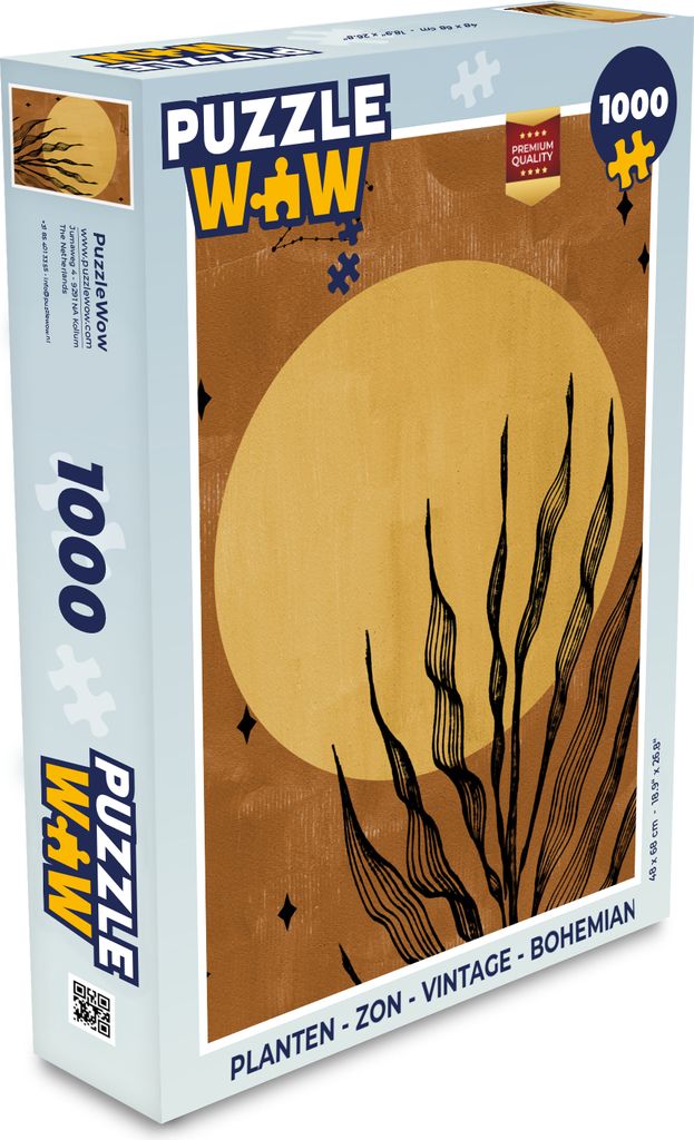 MuchoWow Puzzle 1000 Teile Pflanzen - Sonne - Vintage - Bohème - Spielzeug - Alt und Jung - Spiele - Puzzeln