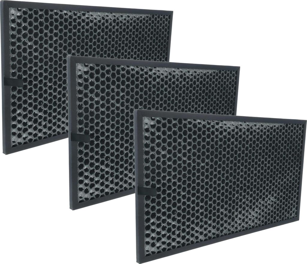 vhbw 3x Aktivkohlefilter Ersatz für Sharp FZ-C150DFU, FZ-C100DFE, FZ-C100DFU, FZ-C150DFE, FZ-C70DFE, FZ-C70DFU für Luftreiniger - Luftfilter Schwarz