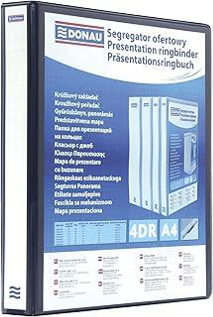 DONAU 2788204PL-01 Präsentationsringbuch Präsentationsordner Ringbuch Präsentation/Schwarz/ 4-D-Ring-Mechanik-Mechanik DIN A4 Füllhöhe 20 mm/m...