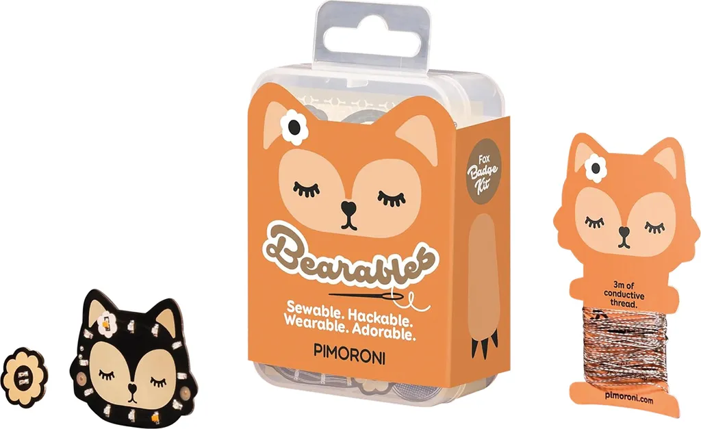 Kit Elettronica Wearable PIMORONI Fox: LED e Sensore Luce da Cucire