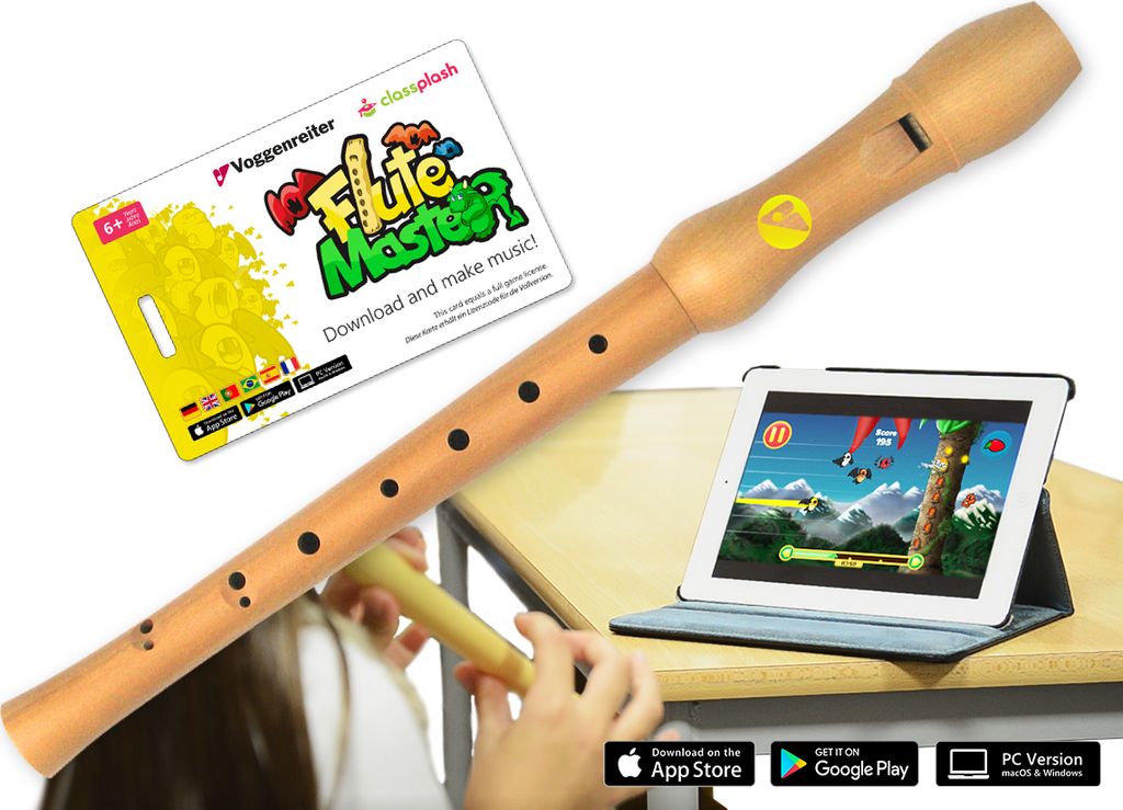 Flute Master (App) mit Blockflöte aus Bergahorn (bar. GW) Produktbild 