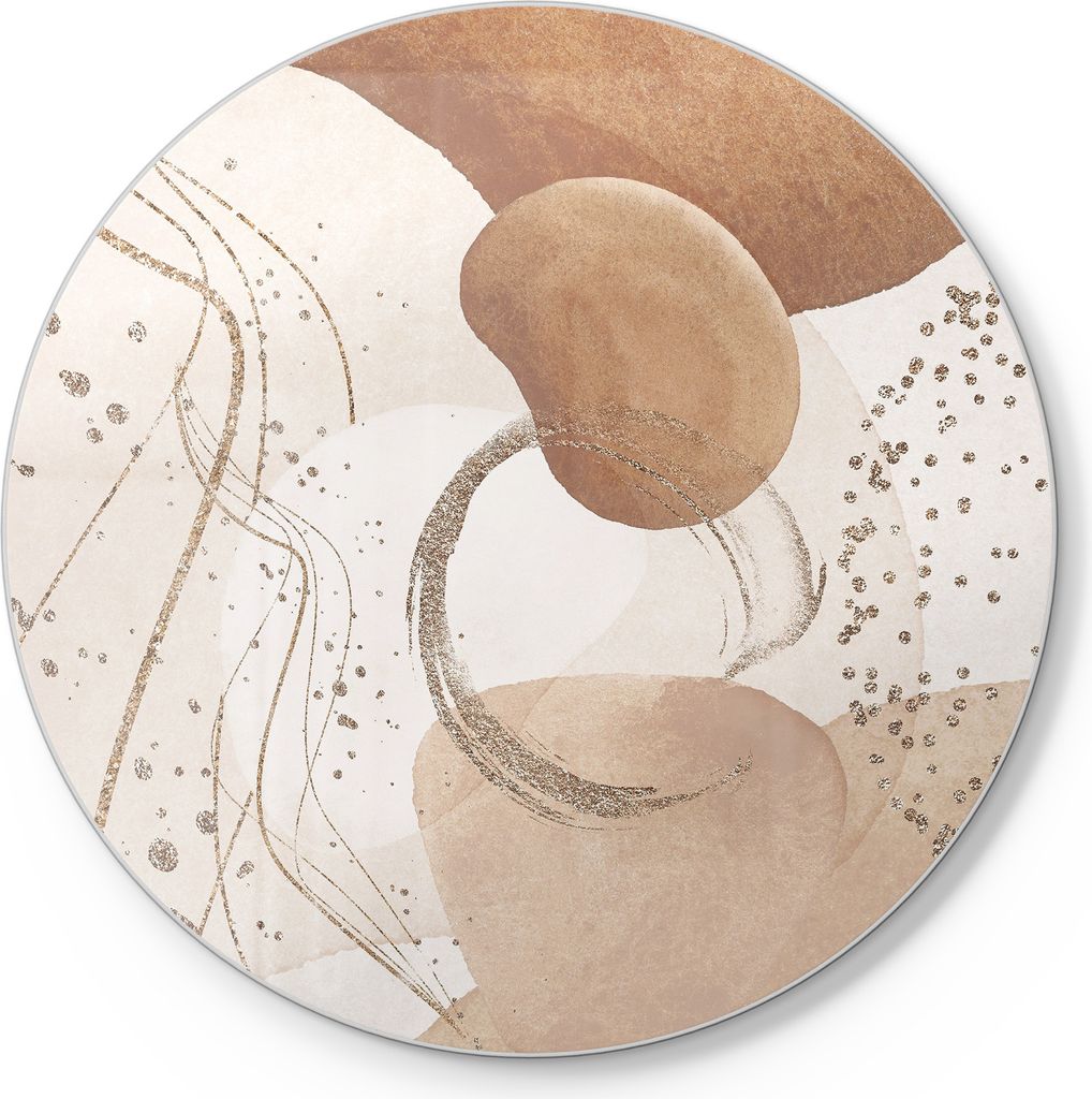 DEQORI Schneidebrett Glas Ø 30 cm 'Erdfarbene Eleganz' Schneideplatte Servierplatte groß