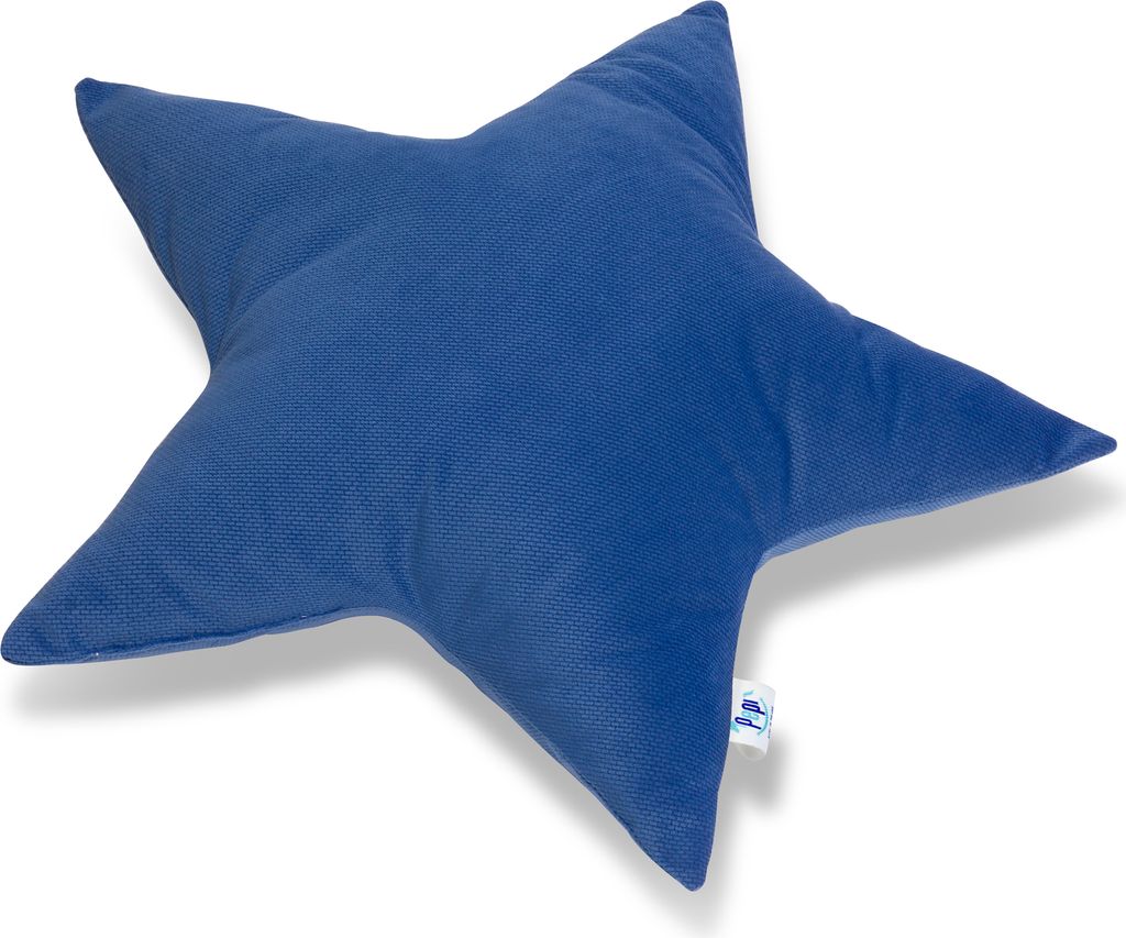 Pepi Kuschelkissen in Sternenform - Handgenäht Antiallergenes Sternkissen 50×50 cm - Kinderkissen Dekokissen für Babys Plüschstern - Star Dark ...