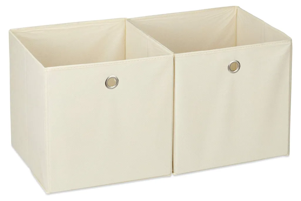 Lot de 2 boîtes de rangement en tissu 30x30x30 cm cube pour étagère