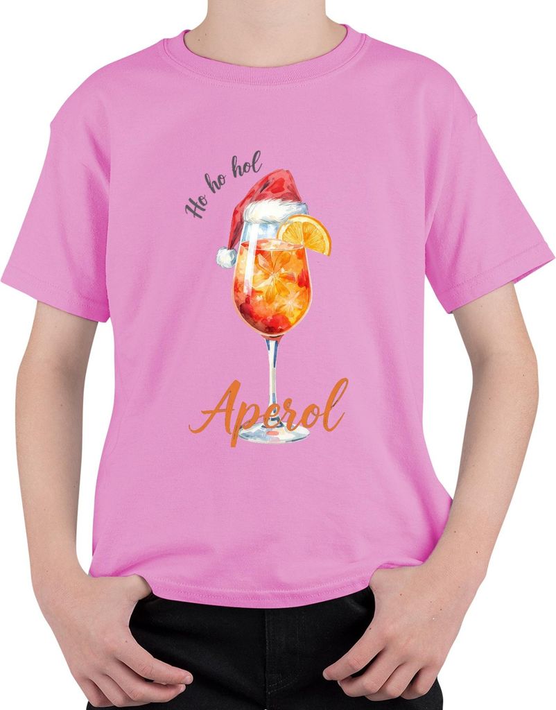 Ho ho hol mir Aperol Weihnachten Spritz Weihnachtscocktail Gesche Uni Kinder T-Shirt, Pink, 104