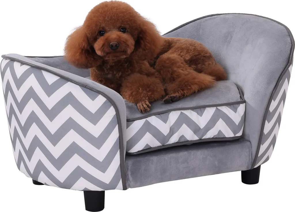 PawHut Divanetto Animali Grigio 68x40cm - Comfort e Stile