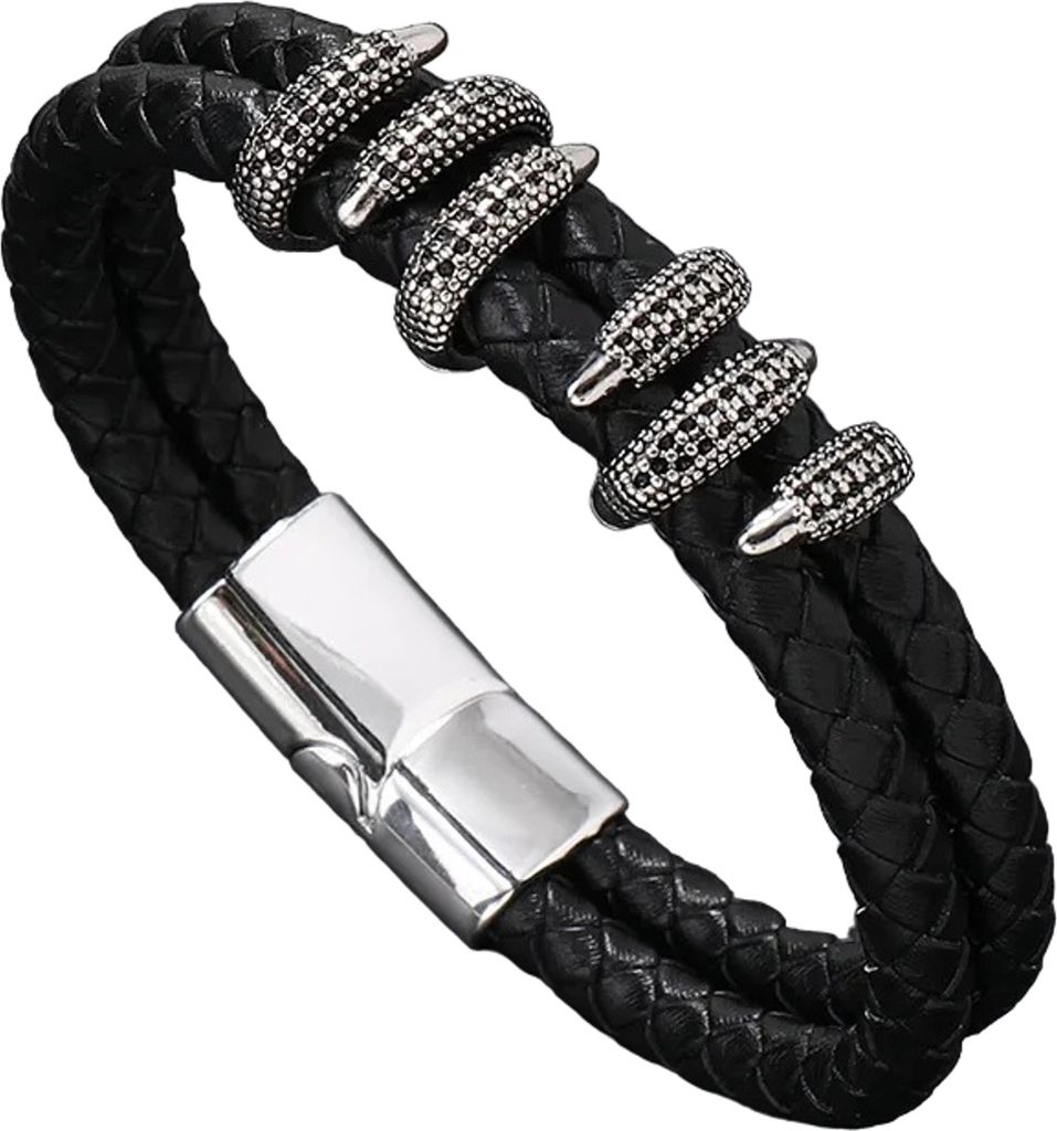 Exklusives Herrenarmband Hanes in Schwarz/Silber – Stilvolles Accessoire KP33334