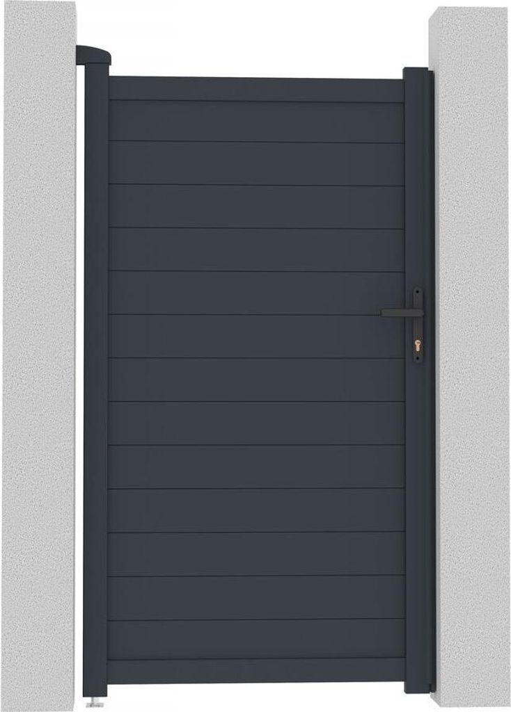 Gartentor aus Aluminium "Marc" - 101,2 x 180,9 cm - Grau Produktbild 