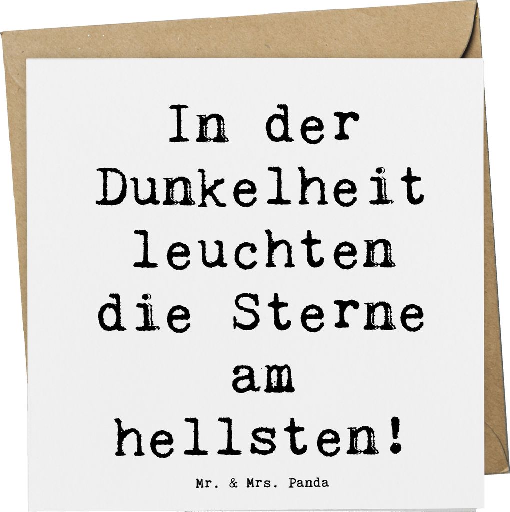 Mr. & Mrs. Panda Grußkarte Spruch Angst vor Dunkelheit überwinden - Weiß - Geschenk, faltkarte, anlasskarte, doppelkarte, Zuversicht, Glückwuns...