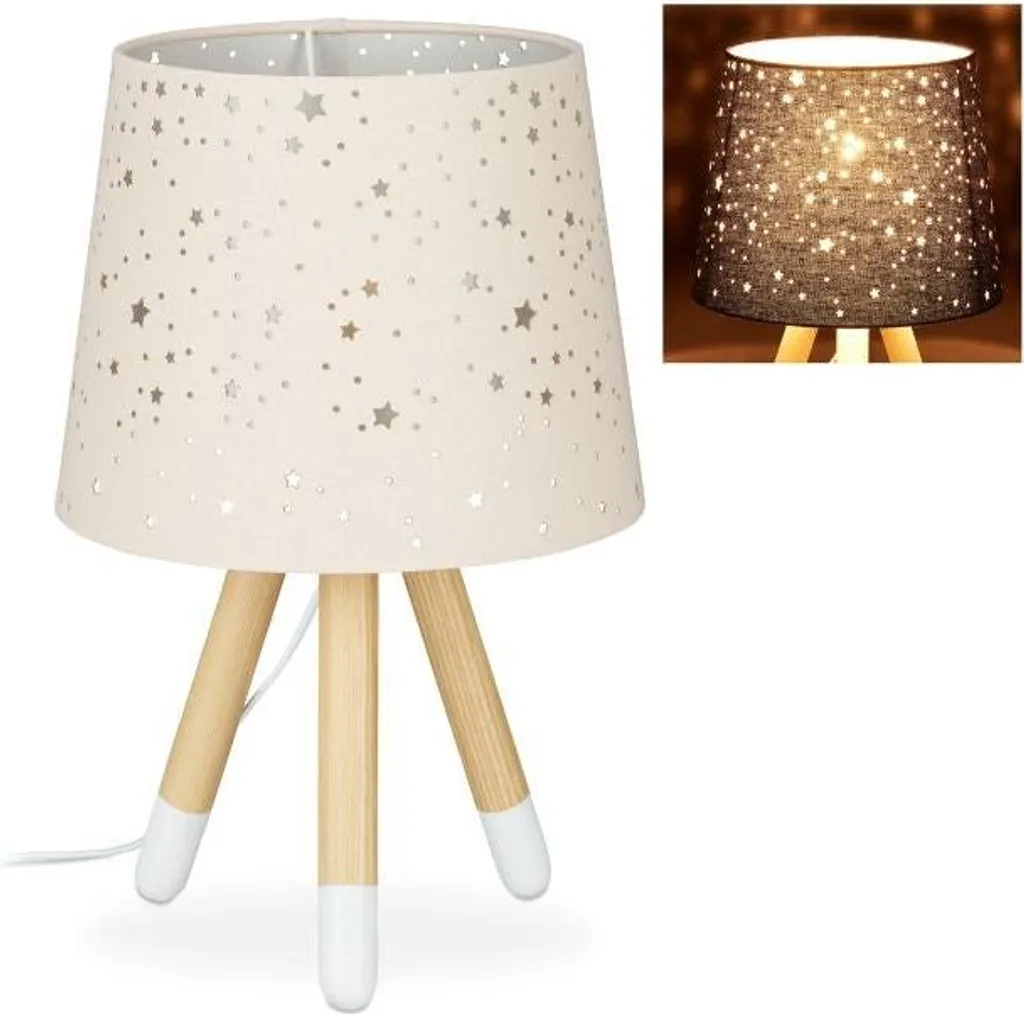 Veilleuse lampe de chevet enfant motif étoiles pour éclairage doux