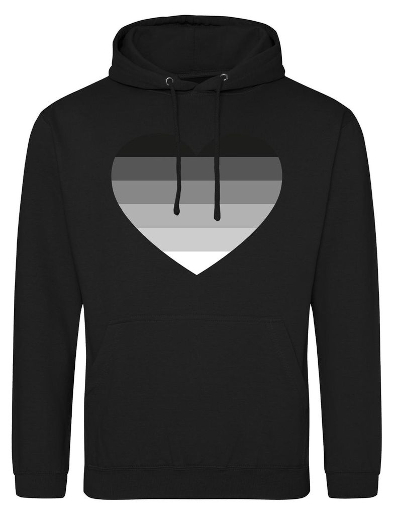 Huuraa Uni Hoodie Heterouell Flagge LGBTQ Herz 3XL Deep Black Vegan Sweatshirt Geschenkidee