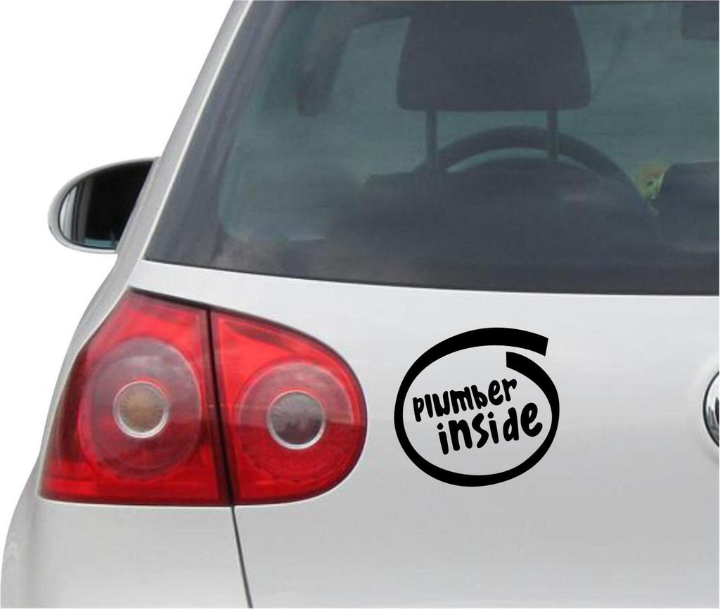 Aufkleber / Autoaufkleber - JDM - Die cut - Piumber Inside Decal Auto Laptop Fenster - Folie Sticker - schwarz - 93mmx88mm