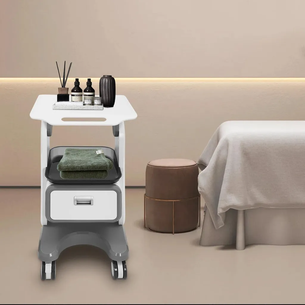 Desserte médicale mobile 3 plateaux pour cabinets et salons d'esthétique - 8