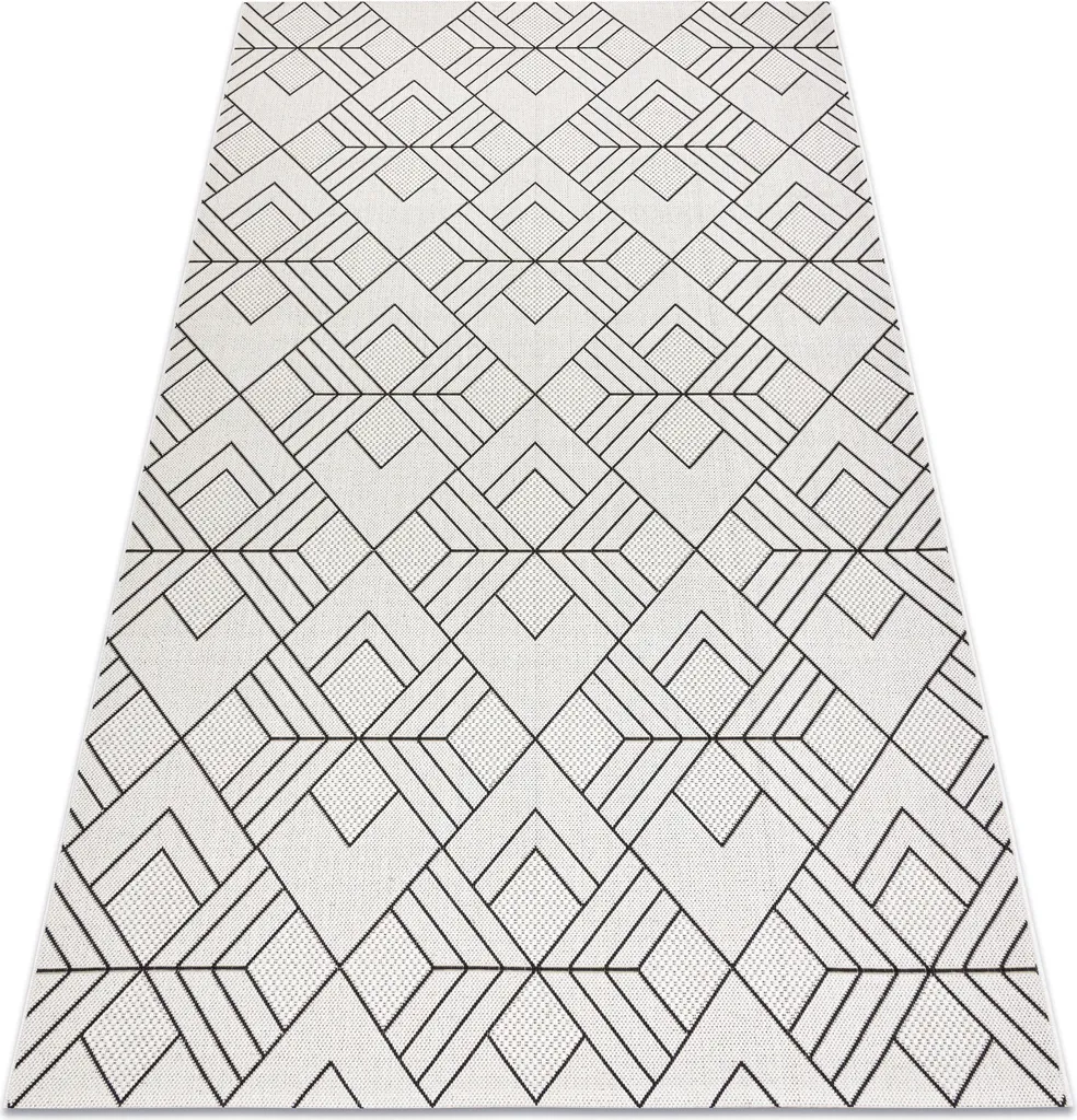 Tapis FLAT SISAL 48731960 Diamant Carré Crème et Gris Beige 160x230 cm