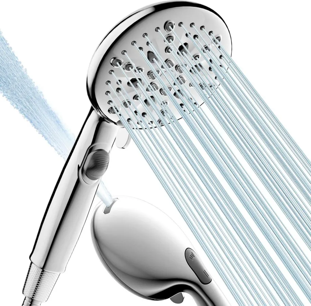 Soffione con tubo flessibile Risparmio d'acqua 7+2 modalità di getto Doccia a mano Funzione di arresto