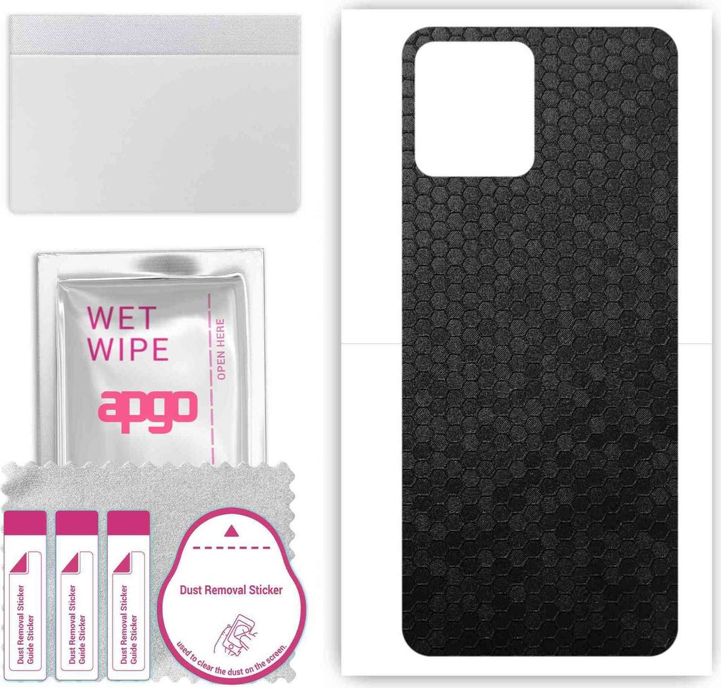 apgo Rückseite Schutzfolie, Skin, kompatibel mit T-Mobile Revvl 6 5G, Hinten Displayschutzfolie aus Vinylfolie, kratzfest, einfache Montage - Schw...