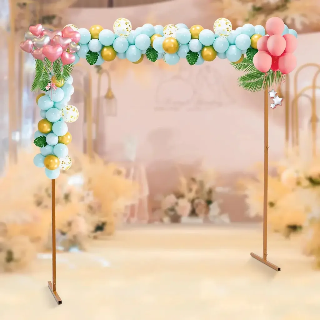 Arche ballon et fleur en fer Jaune - Support Backdrop robuste Taille M