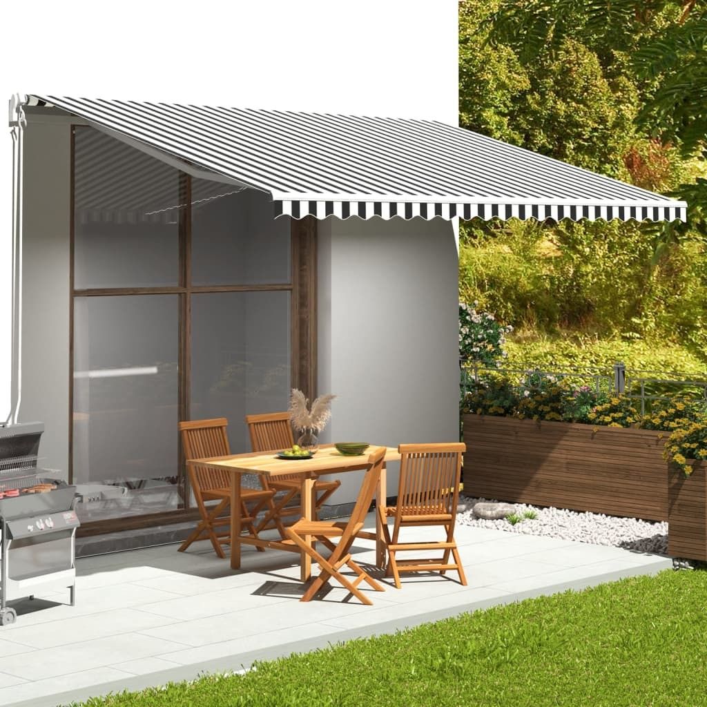 vidaXL Tissu de store anthracite et blanc 5x3 m Image du produit 