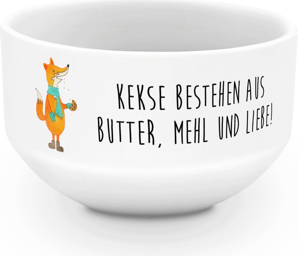 Mr. & Mrs. Panda Schüssel Fuchs Keks - Weiß - Geschenk, Produktbild 