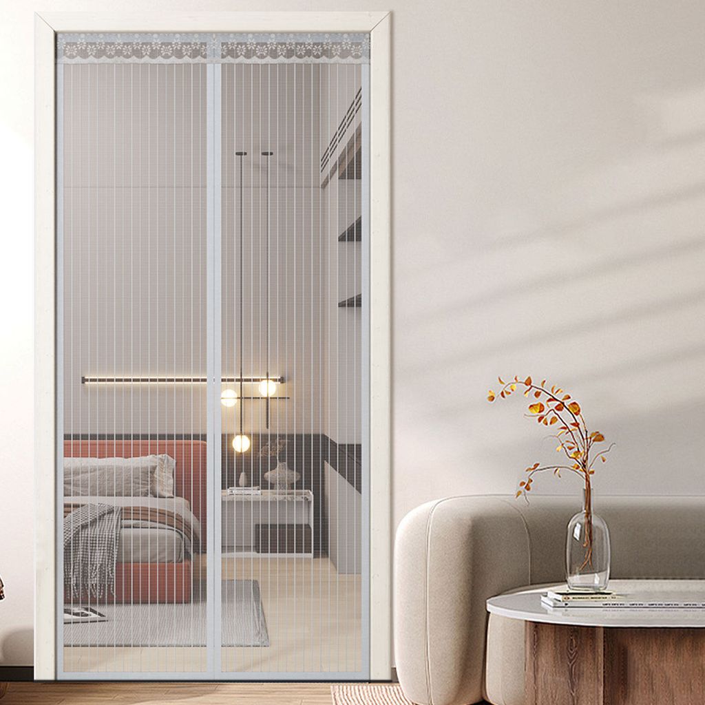 OKWISH Magnet Fliegengitter Balkontür ohne Bohren, Türvorhang Fliegenschutz Schiebetür, Insektenschutz Vorhang Tür durch leichte Montage 100x220cm