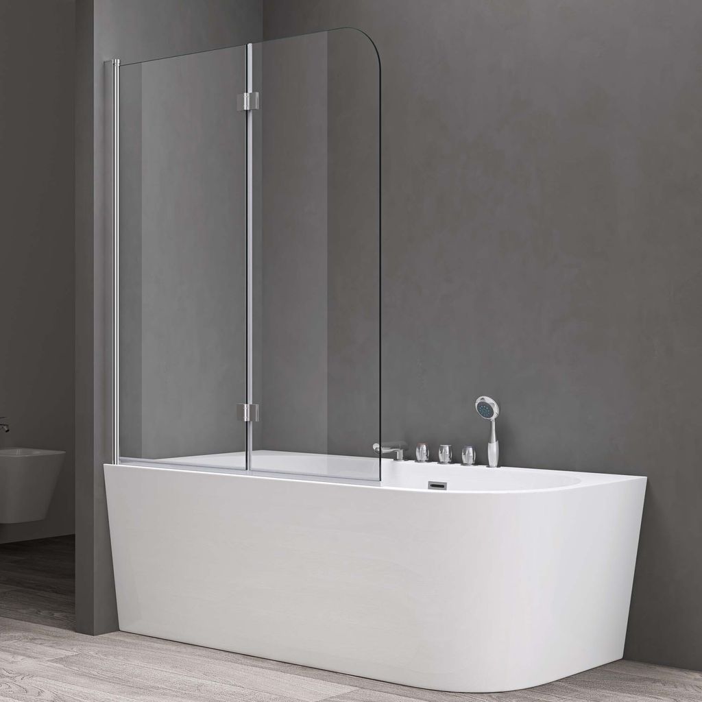doporro Duschwand für Badewanne Badewannenaufsatz 120x140cm Produktbild 