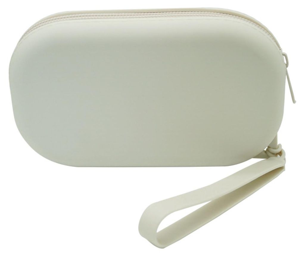 Ovale Silikon-Kosmetiktasche, wasserdicht, tragbar, mit Reißverschluss, ideal für Reiseutensilien wie Kosmetikartikel, Lippenstifte, Schlüssel u...