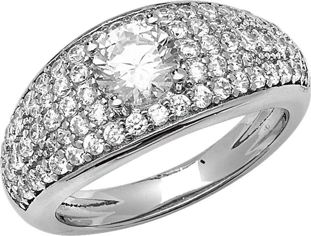 Raffinierter 925 Sterling Silber Damen - Ring mit Zirkonia, 57 (18.1); TRS22460RSP