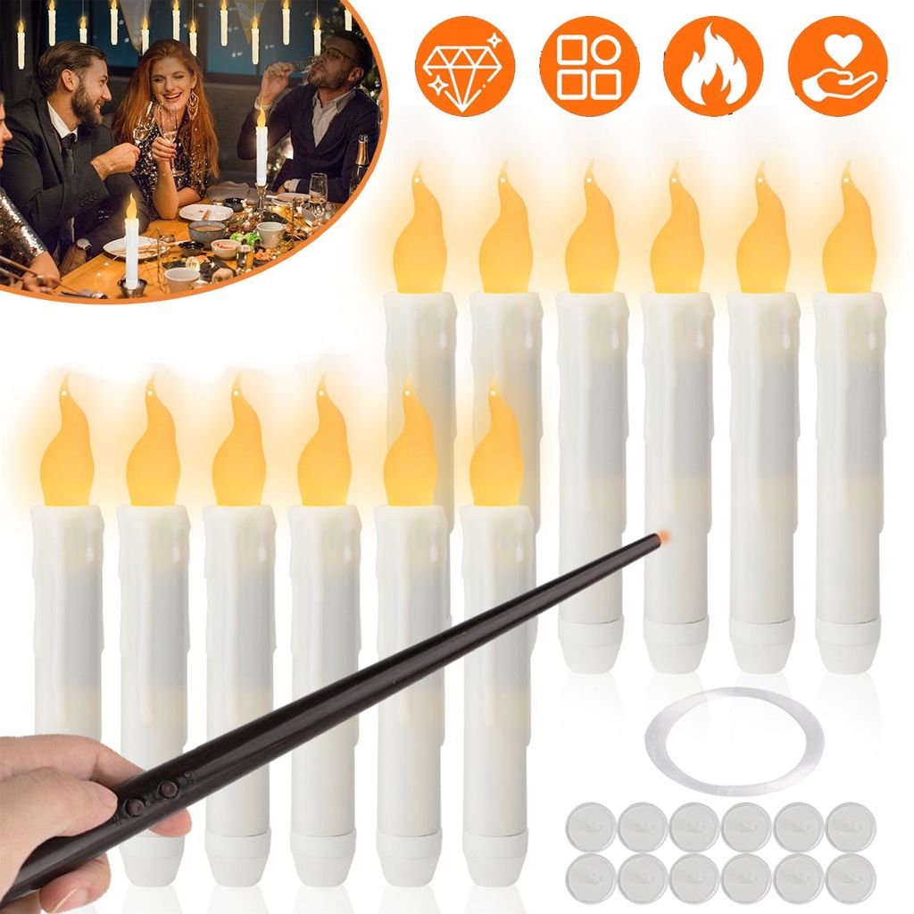 Flammenlose LED Kerze mit Zauberstab Fernbedienung, 12 Produktbild 