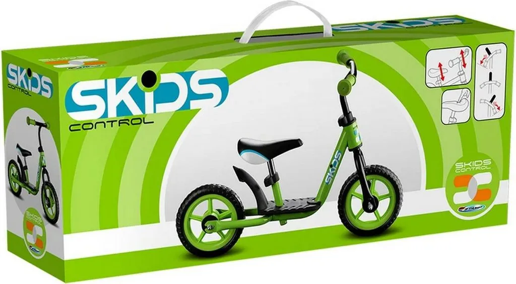 Vélo pour Enfants Skids Control Vert en Acier avec Repose-pied Confort - 4