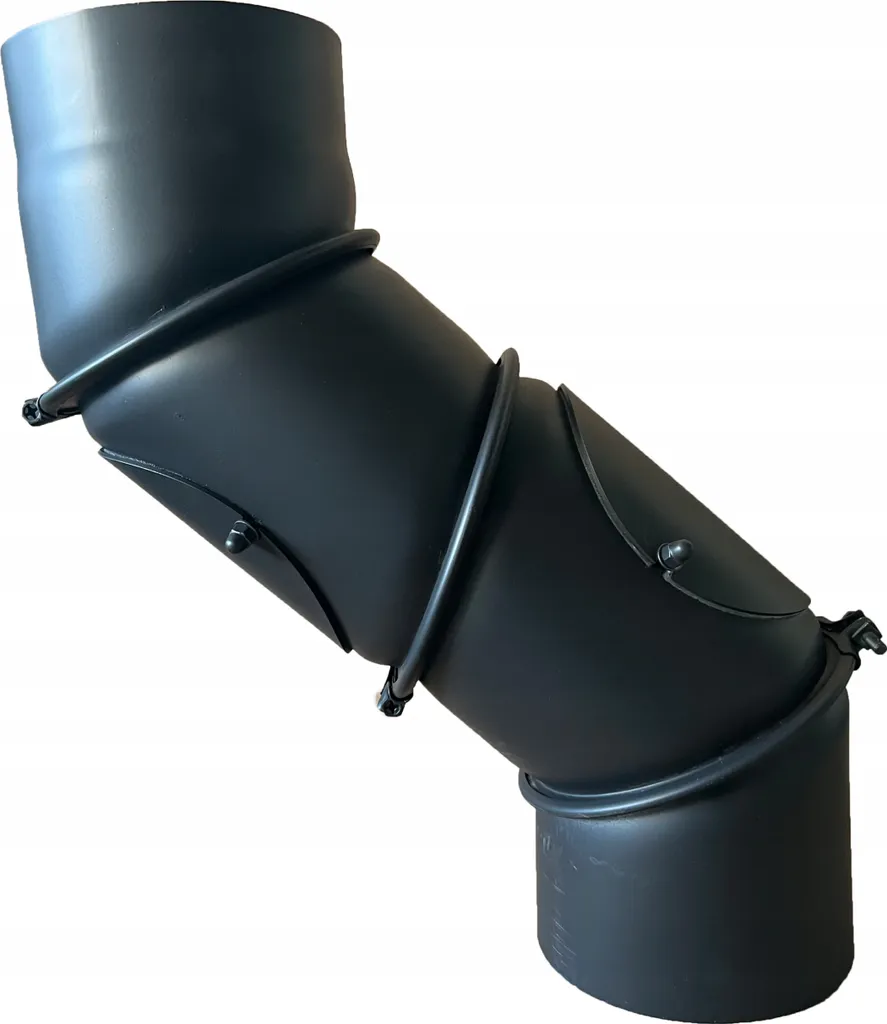 Tuyau de poêle 120 mm coude orientable acier contre refoulement fumée
