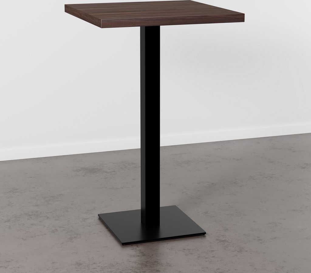 Gastro Stehtisch 80x80 cm | D4409 OV Walnussbraun | Gusseisengestell
