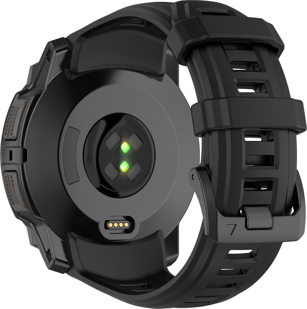 INF Premium Silikon Garmin Instinct 3 Armband für 45mm - Schwarz