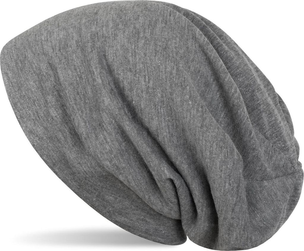 styleBREAKER Damen Beanie Mütze mit All Over Glitzer in Unifarben, Glitzermütze, Leichte Stoffmütze Einfarbig 04024117