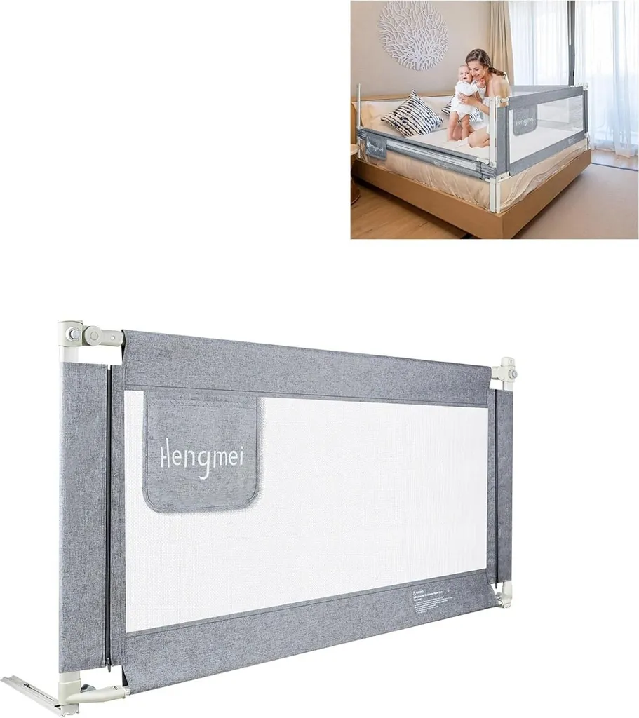 Barrière de Lit pour Enfants 180cm Protection Nuit Tranquille Parents