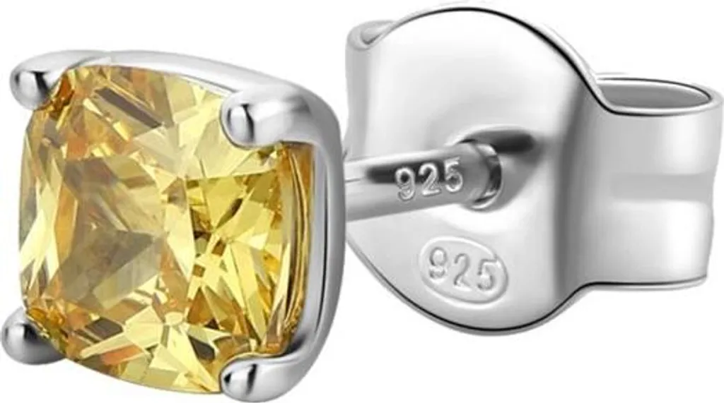 Boucles d'oreilles argent FEY06 pour mariage et soirées Fancy Yellow