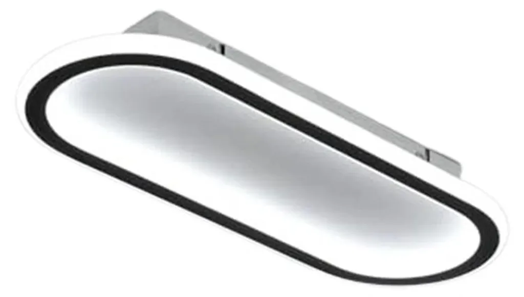 Plafonnier LED 33W blanc froid en métal et acrylique noir