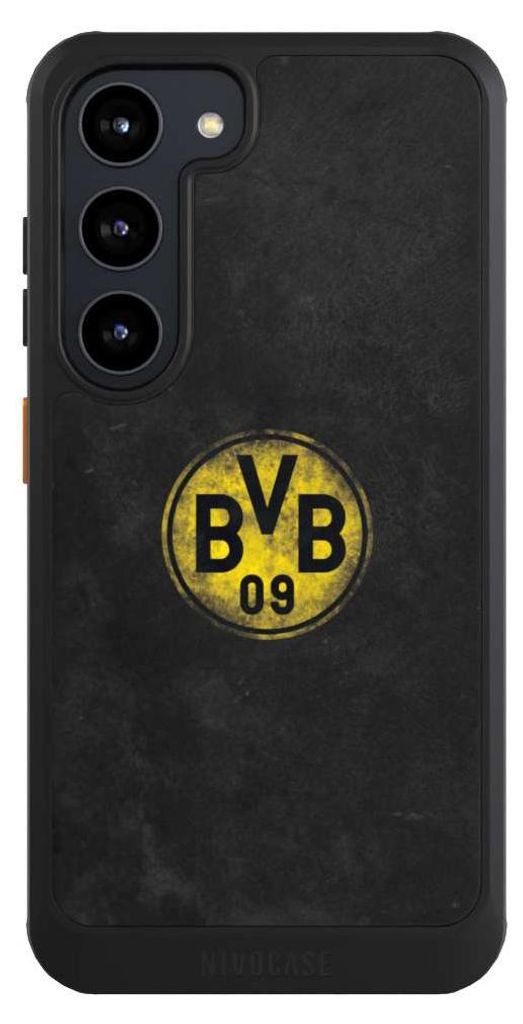 NIVOCASE Hülle für Samsung Galaxy S23 Handyhülle NIVOcore Case Schwarz BVB Borussia Dortmund Fanartikel