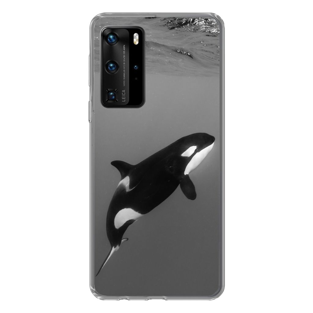 MuchoWow Handyhülle Schutzhülle Hülle für Huawei P40 Pro Orca - Wasser - Tiere Silikon Softcase Handy Hülle - Schutz