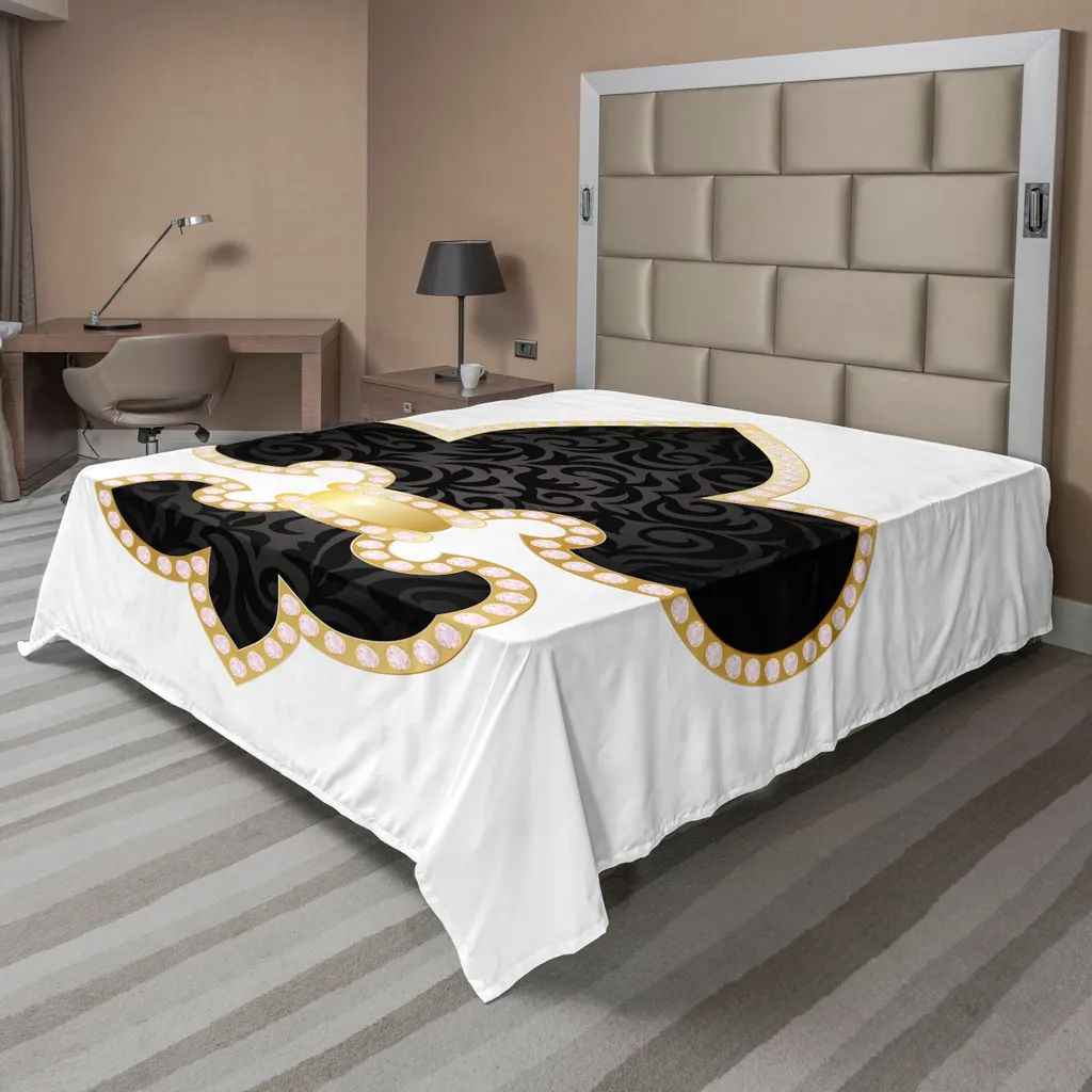 Lenzuolo Decorativo Fleur De Lis ABAKUHAUS 275x260 Giallo Nero