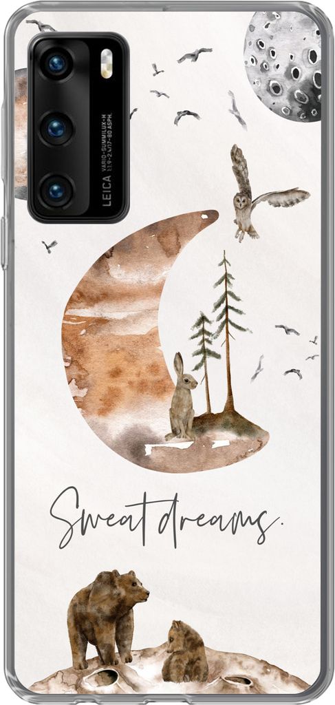 MuchoWow Handyhülle Schutzhülle Hülle für Telefoonhoesje Huawei P40 Kinder - Tiere - Sprichwörter Silikon Softcase Handy Hülle - Handytasche