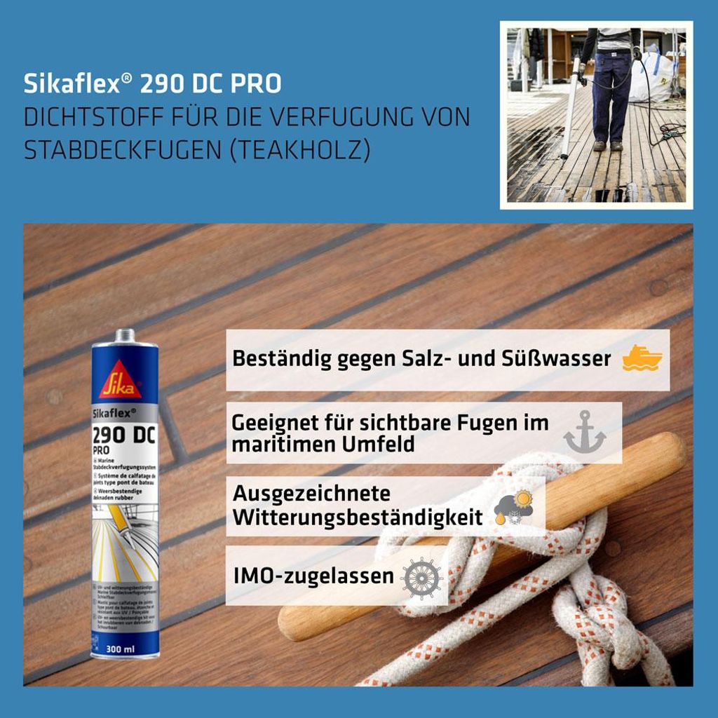 Sikaflex-290 DC Pro 300ml schwarz Marine Produktbild 